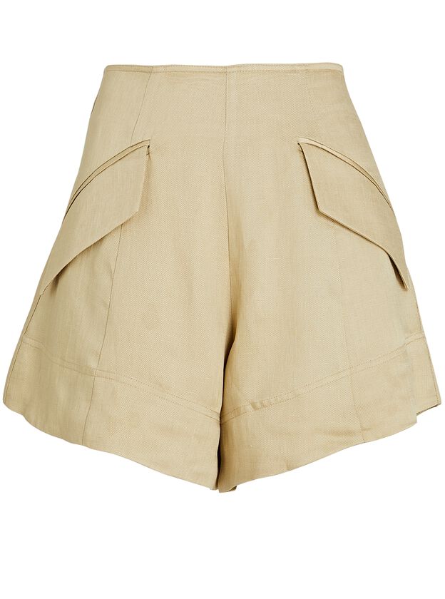 Marie Flared Linen-Blend Shorts