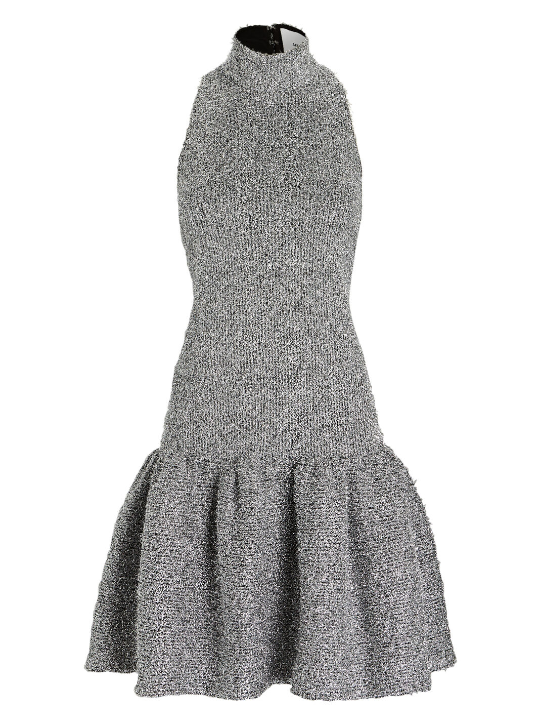 Saloni Ruffled Tinsel Knit Mini Dress