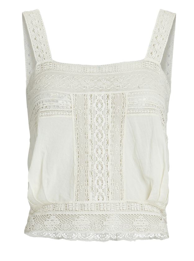 Penny Lace-Trimmed Cotton Tank