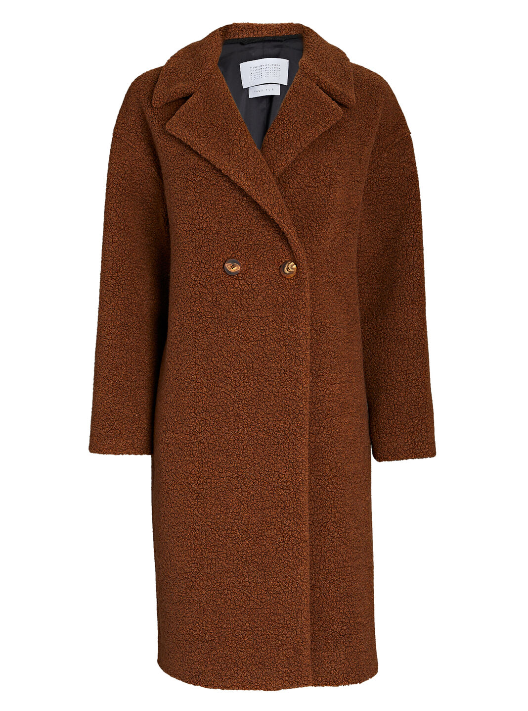 Double-Breasted Wool-Blend Boucl&eacute; Coat