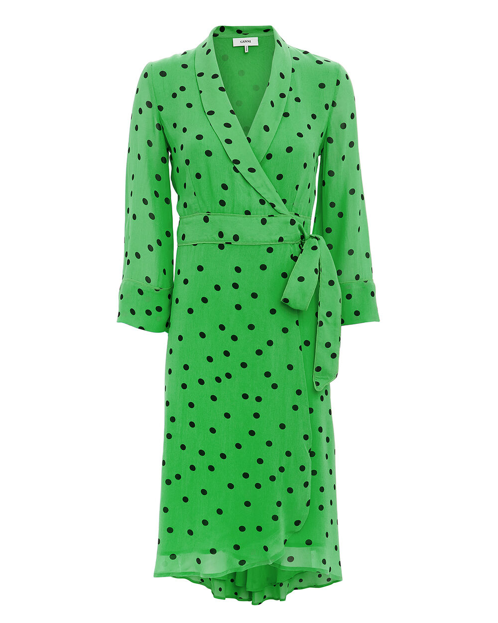 Green Polka Dot Wrap Dress