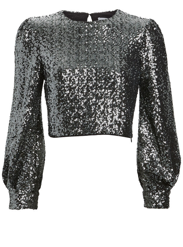 Sofia Cropped Sequin Top