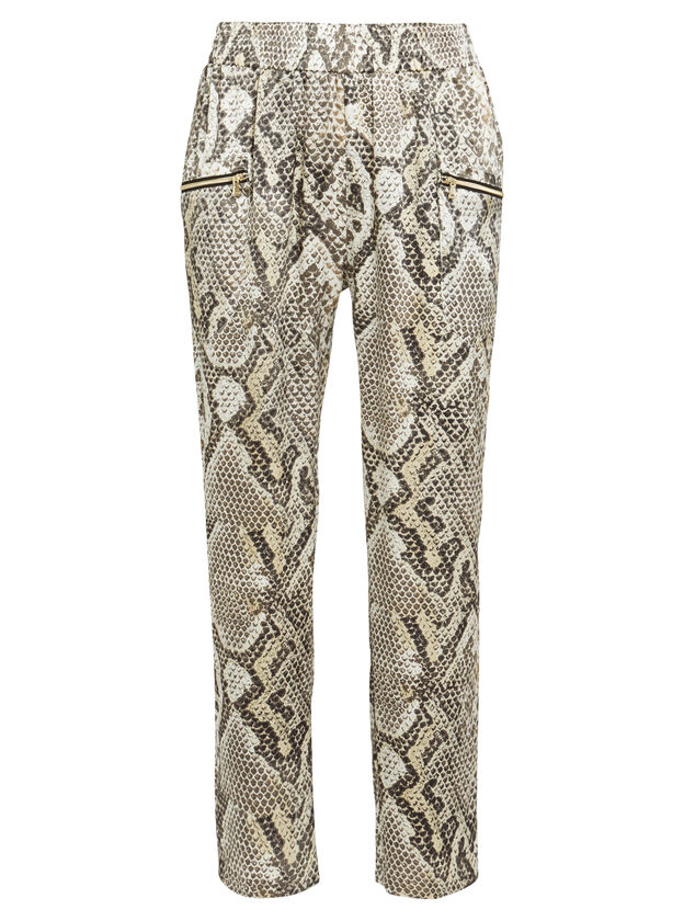 Leigh Tapered Silk Python Pants