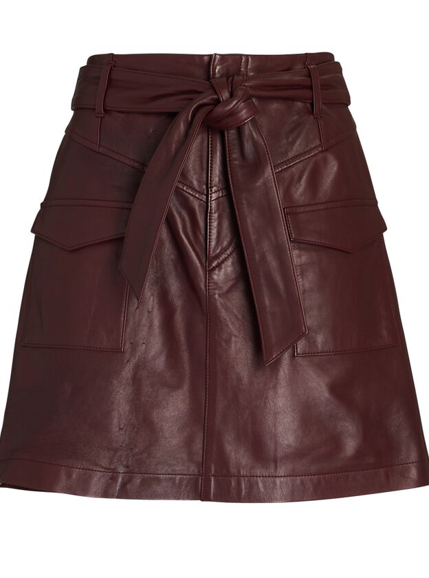 Garnet Leather Mini Skirt