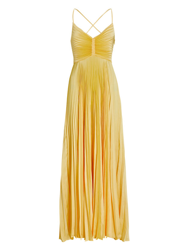 Aries Pleated Cut-Out Gown