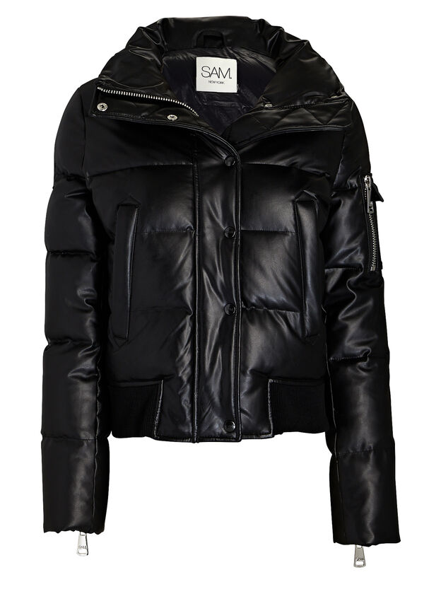 Cori Vegan Leather Bomber Jacket