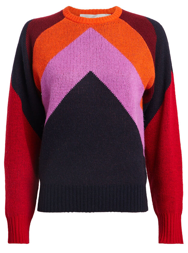 Intarsia Chevron Lambswool Sweater