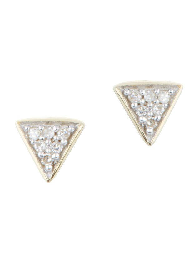 Super Tiny Pavé Diamond Triangle Earrings