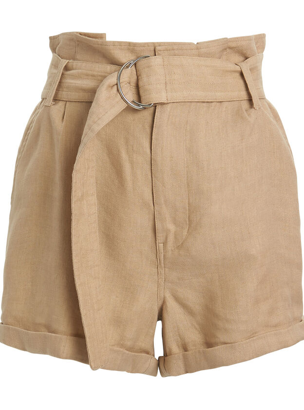 Paperbag High-Rise Canvas Shorts