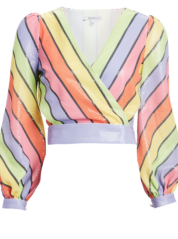 Kendall Striped Sequined Blouse