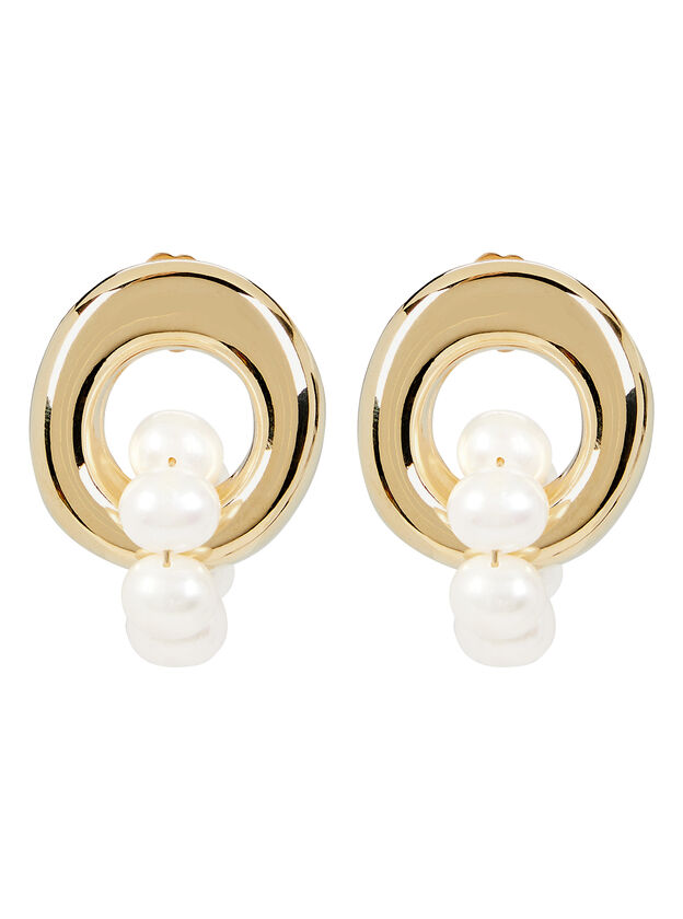 Betty Gold-Plated Pearl Hoop Earrings