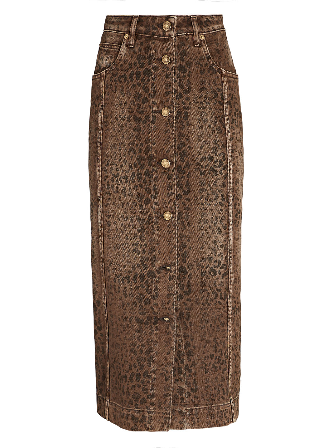 Leopard-Print Midi Pencil Skirt
