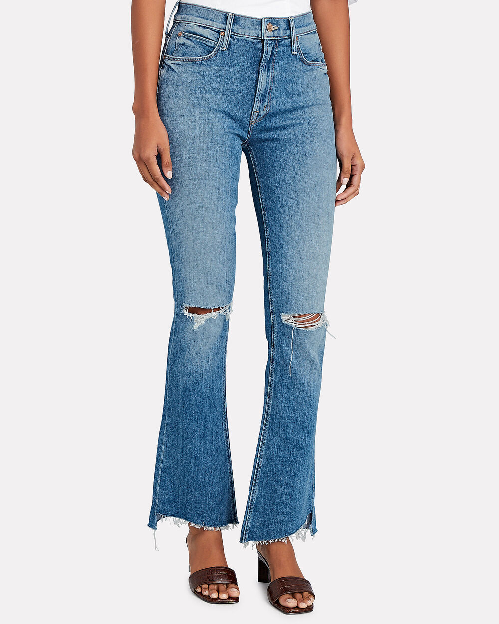 MOTHER The Runway Step Fray Bootcut Jeans