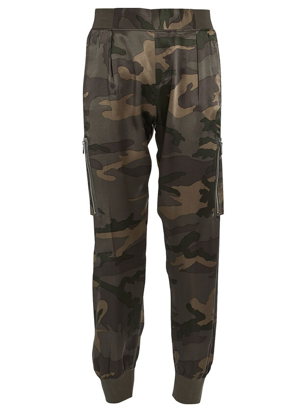 Camouflage Silk Cargo Pants