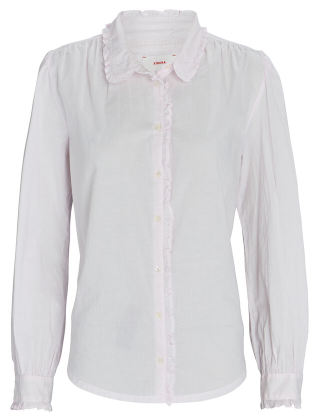 Hale Ruffled Cotton Button-Down Shirt
