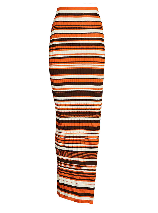 Alapataco Striped Rib Knit Maxi Skirt