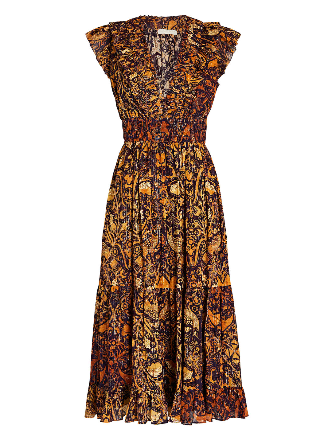 Samara Ruffled Cotton-Blend Midi Dress