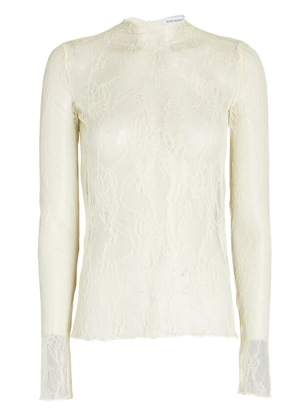 Chantilly Lace Mock Neck Top