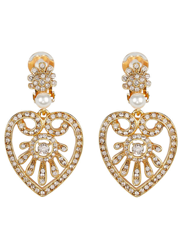 Heart Drop Crystal-Embellished Earrings