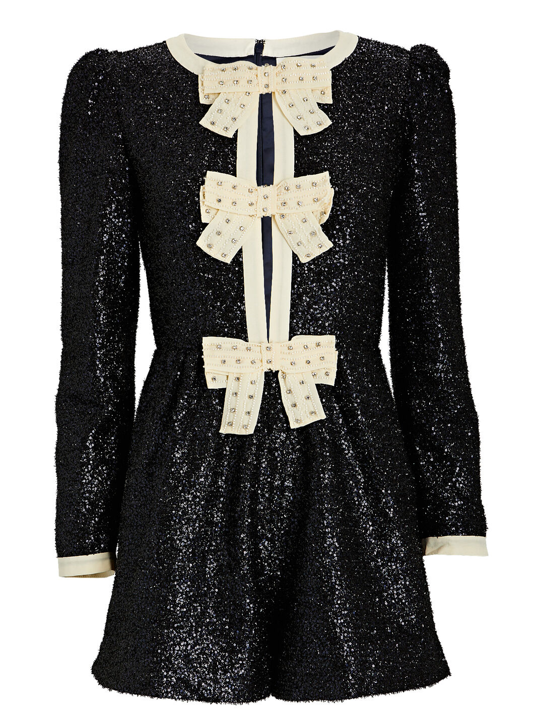 Camille Bow-Embellished Sequined Playsuit
