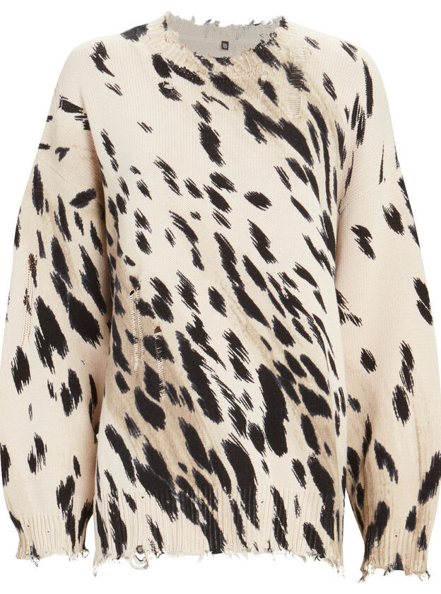 Distressed Cheetah Print Sweater