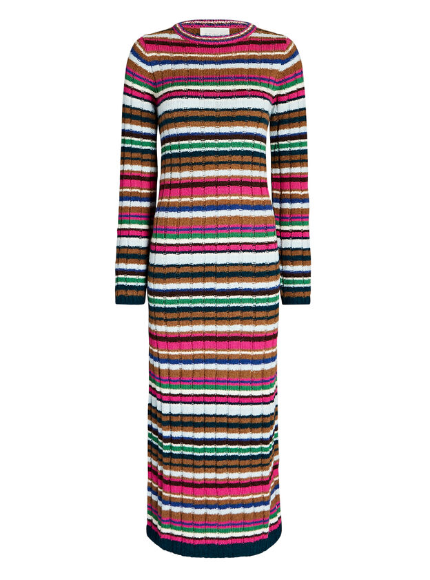 Caroline Striped Alpaca-Blend Midi Dress
