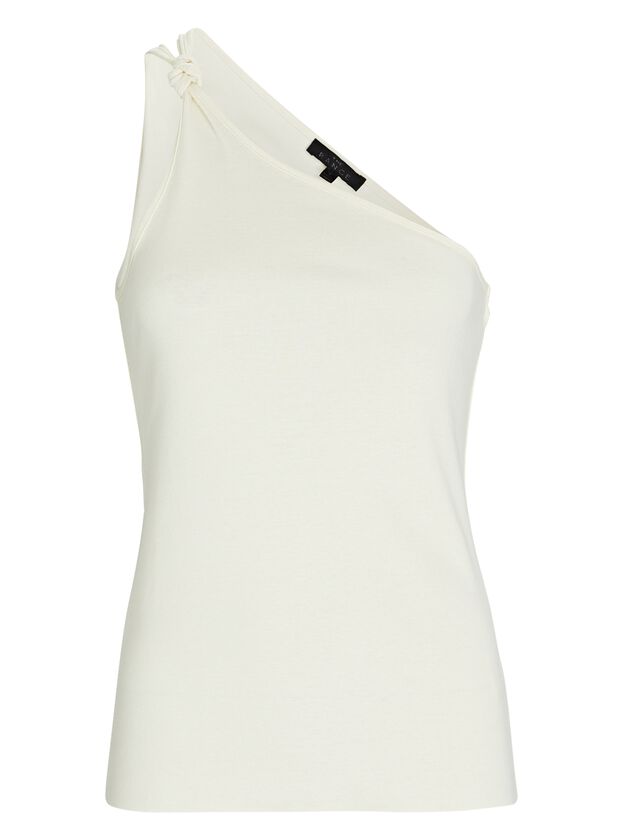 Knotted One-Shoulder Tank Top