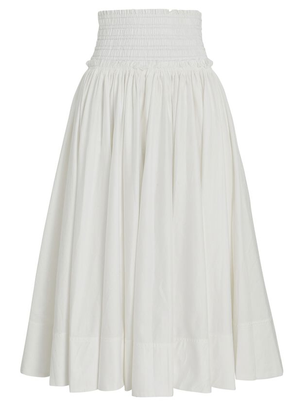 Cascade Cotton Poplin Midi Skirt