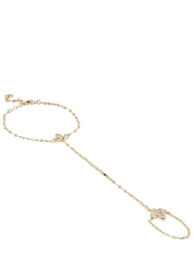 Flora Crystal-Embellished Hand Chain