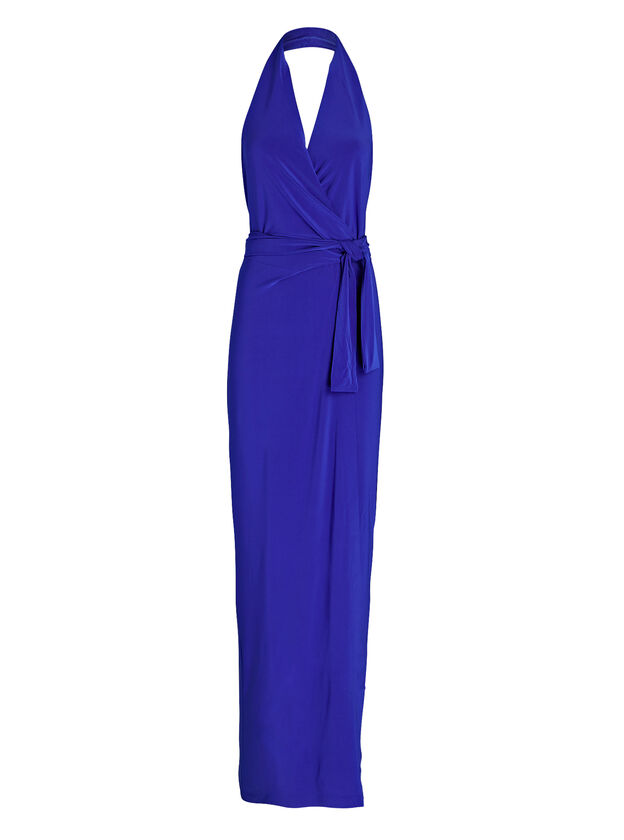 Jersey Halter Wrap Straight Gown