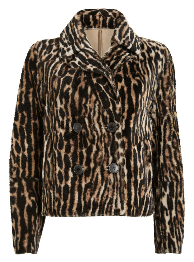 Reversible Leopard Shearling Jacket