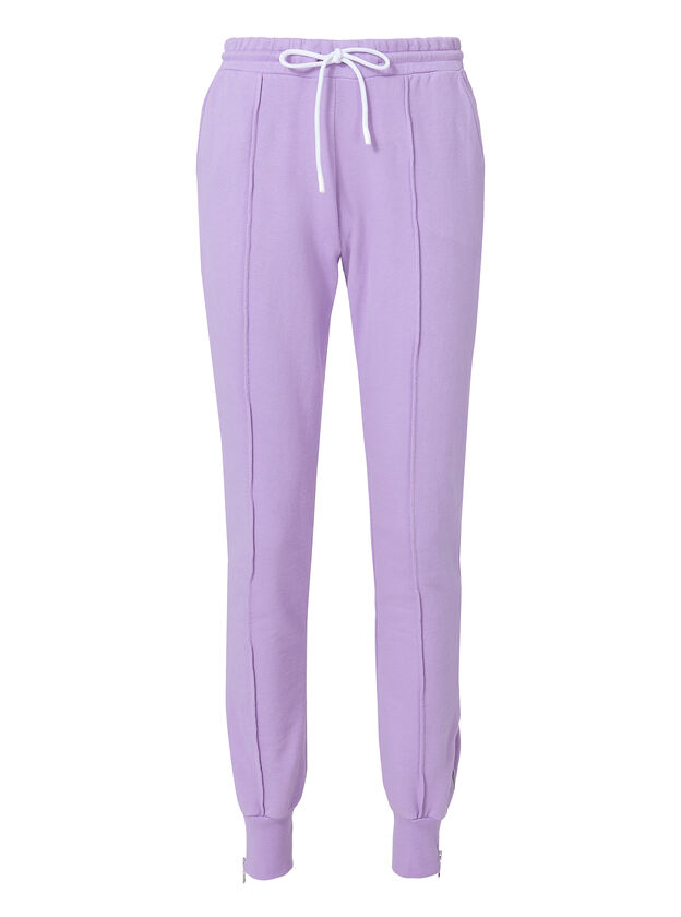 Milan Zip Detail Purple Jogger Pants