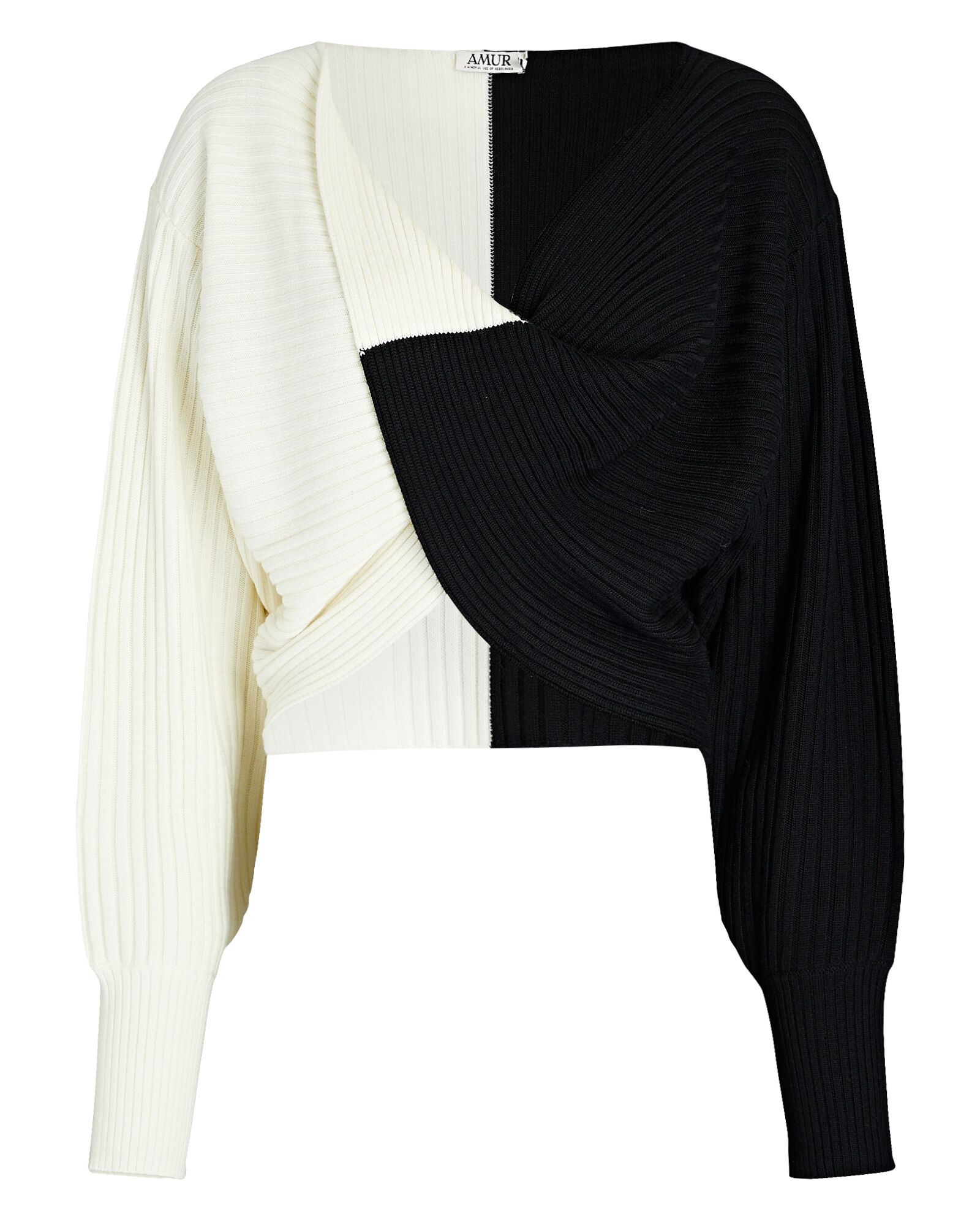 AMUR Cruz Two-Toned Rib Knit Sweater | INTERMIX®
