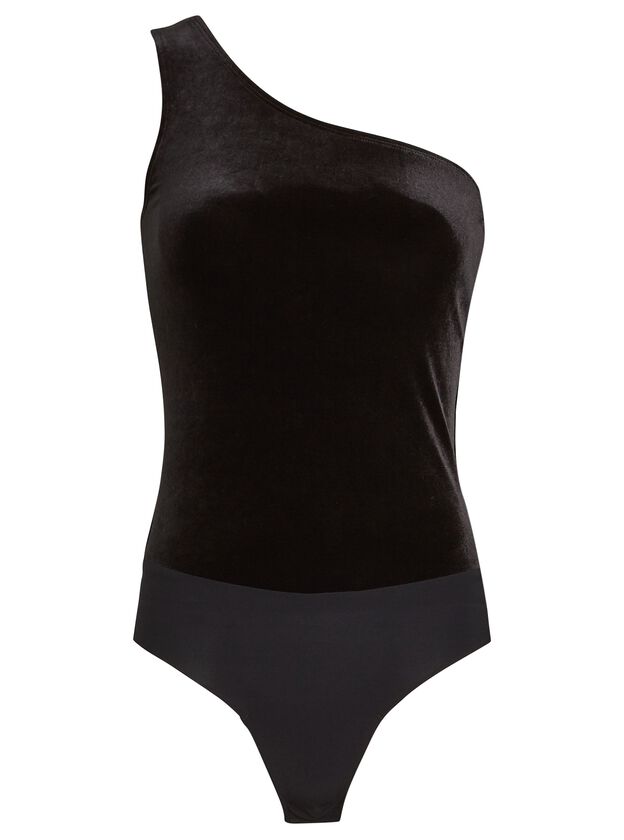 Velvet One-Shoulder Bodysuit