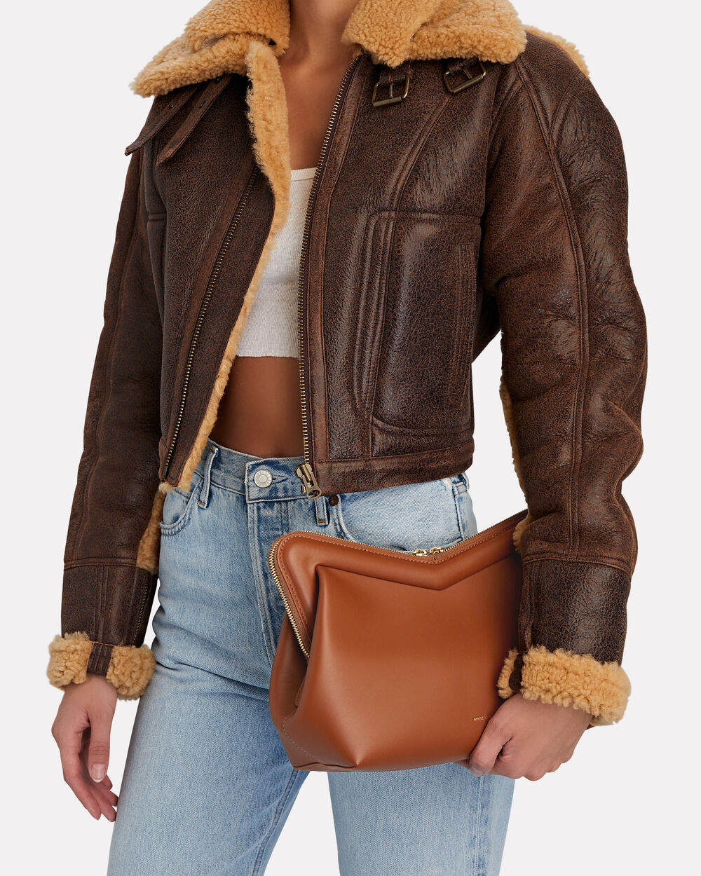Medium frame smooth leather shoulder bag - Mansur Gavriel - Women