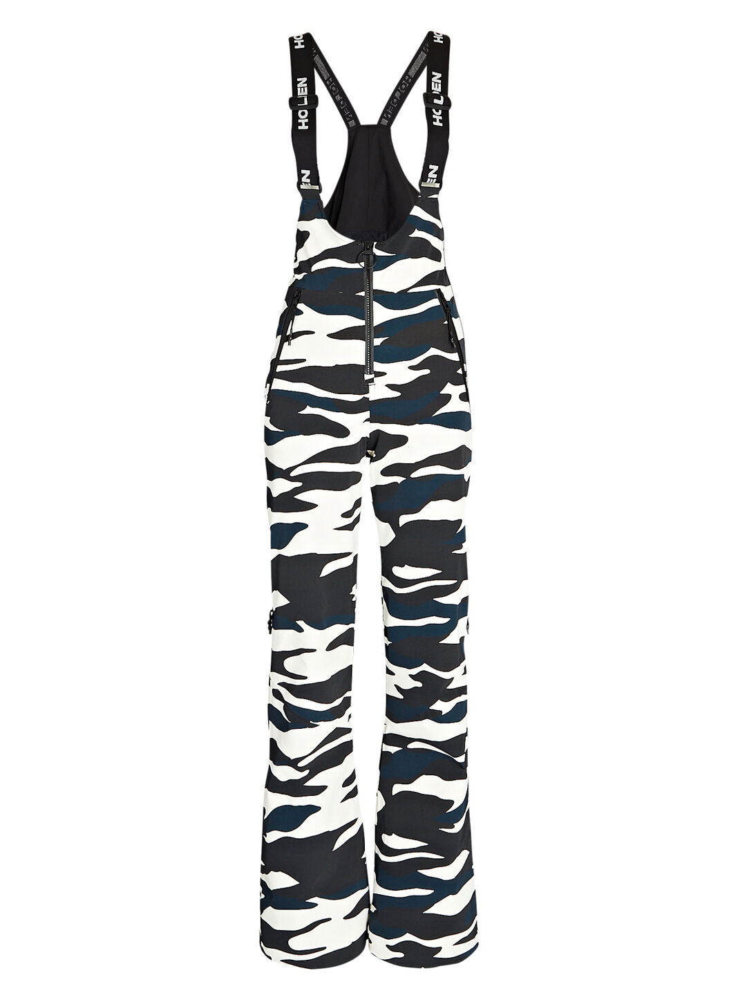 Zebra-Printed Bib Snow Pants