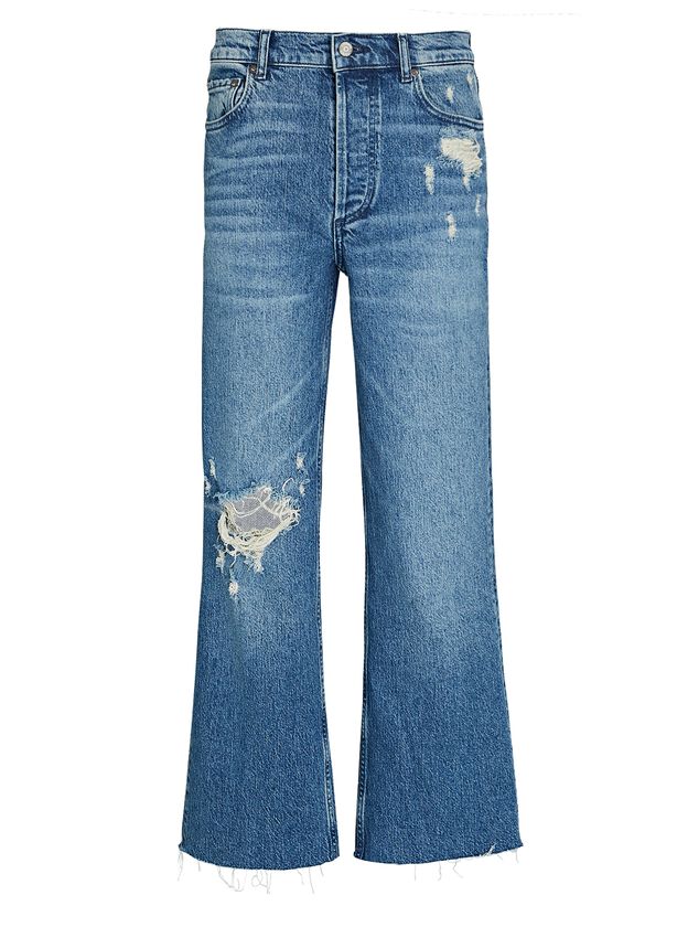 Mikey Distressed Straight-Leg Jeans