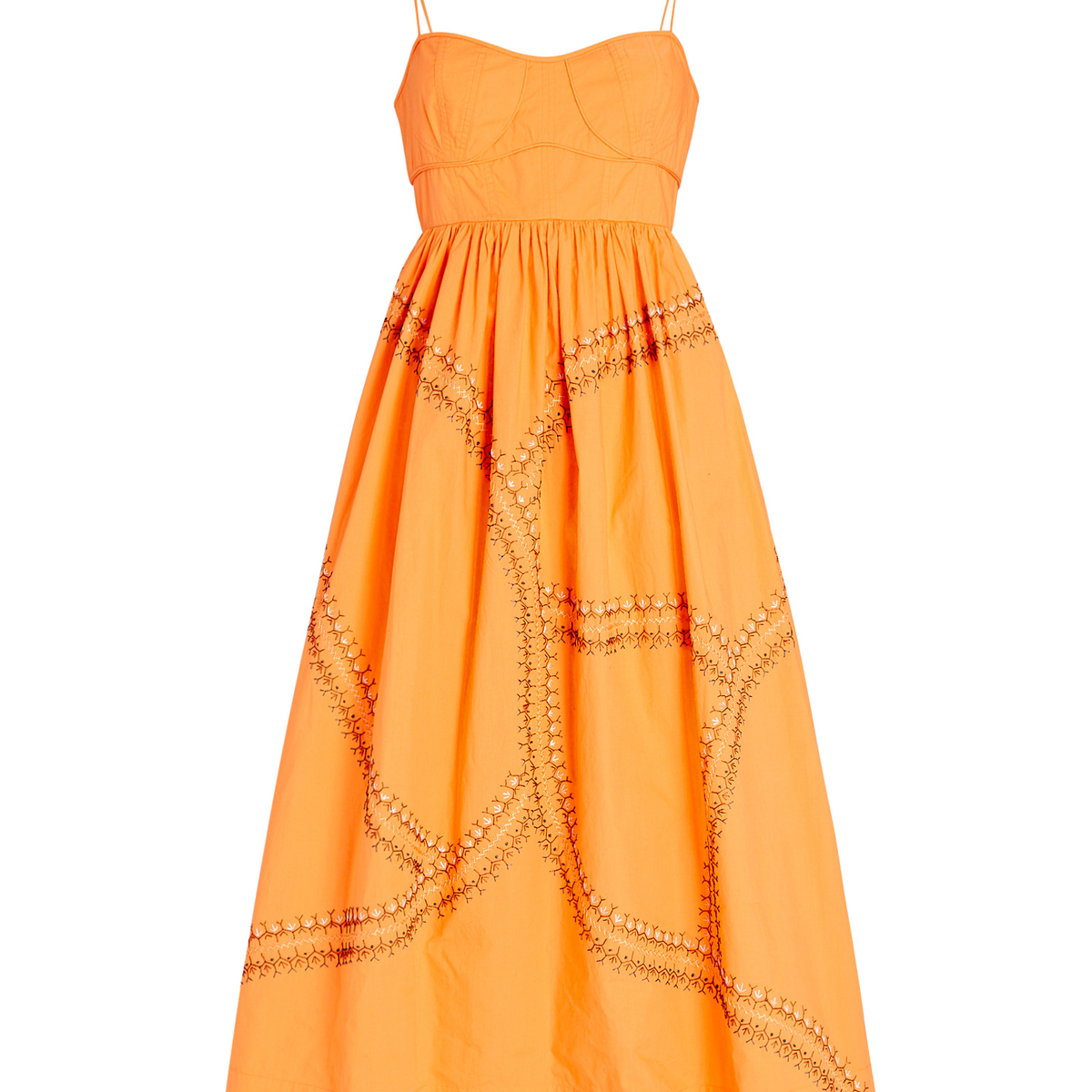 Ulla Johnson Mariza Embroidered Poplin Midi Dress | INTERMIX®