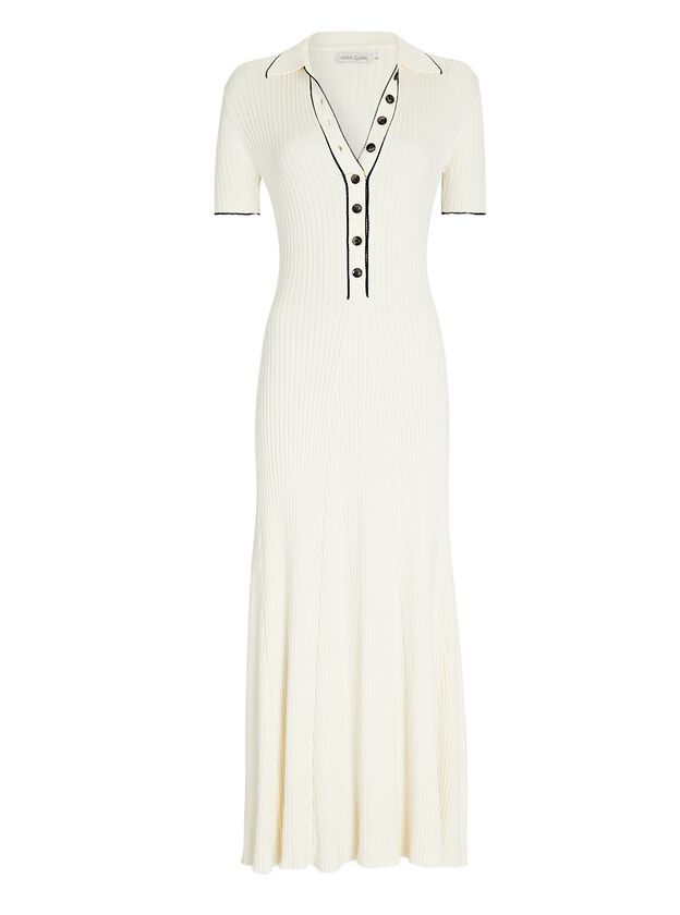 Laurel Rib Knit Polo Maxi Dress