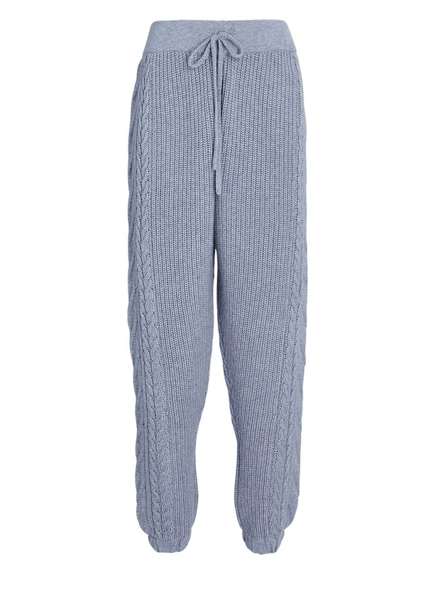 Cable Knit Wool-Cashmere Joggers