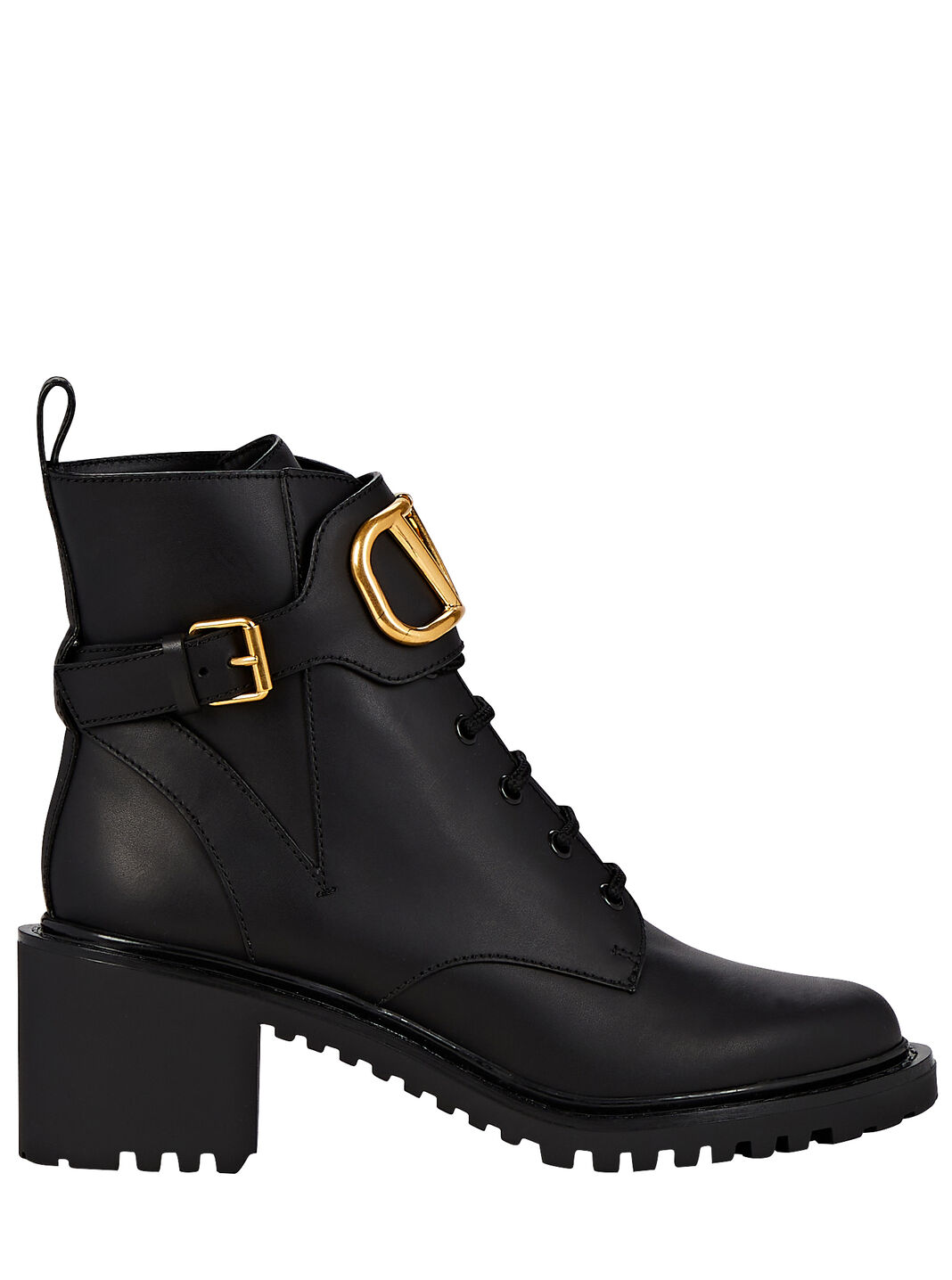 Black V-Logo 70 leather knee-high boots, Valentino Garavani