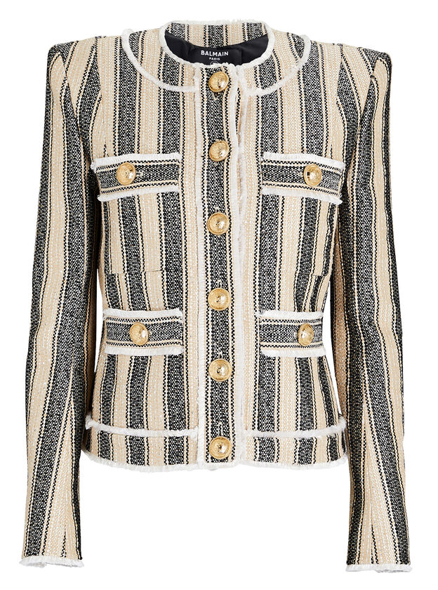Striped Piqué Jacket