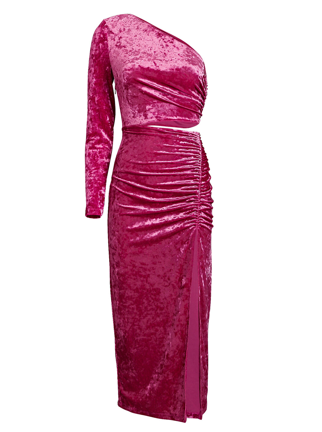 Niamh One-Shoulder Velvet Midi Dress