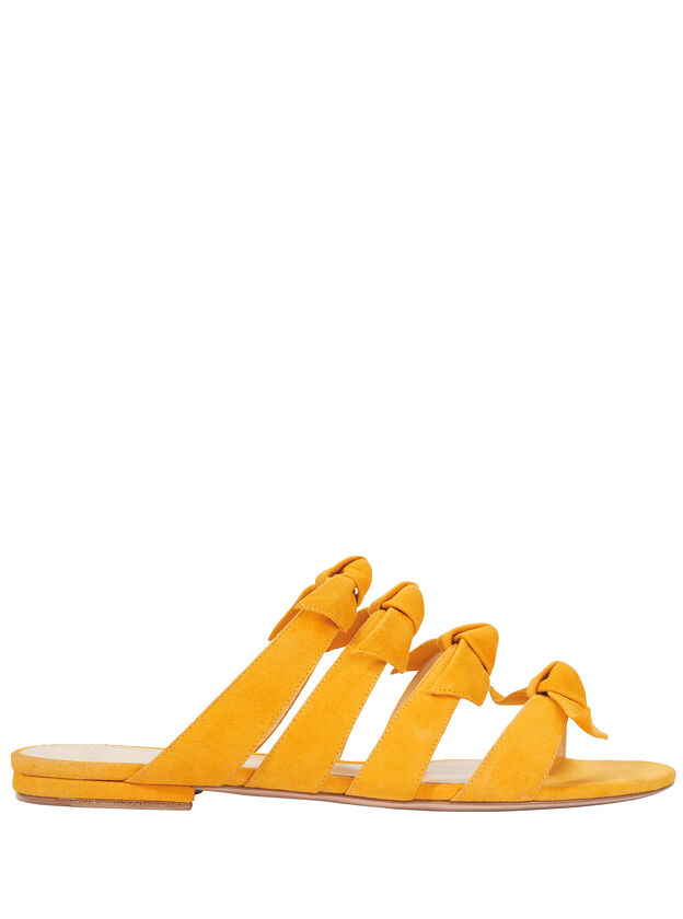 Knotted Yellow Suede Sandals