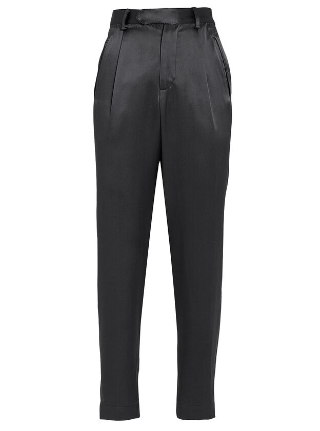 Silk Tapered Cropped Trousers