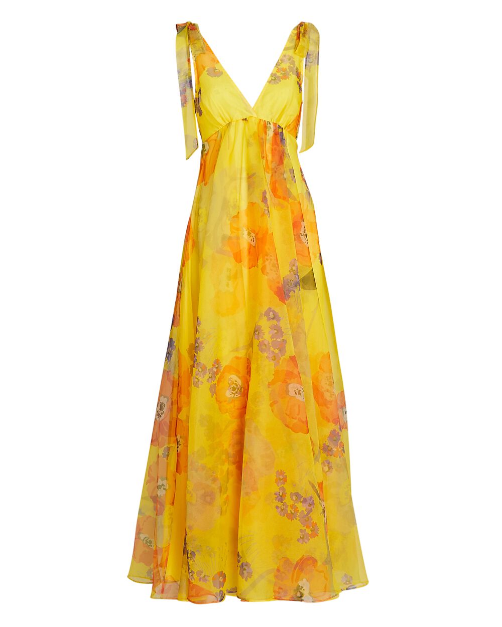 STAUD Dandelion Floral Organza Maxi Dress