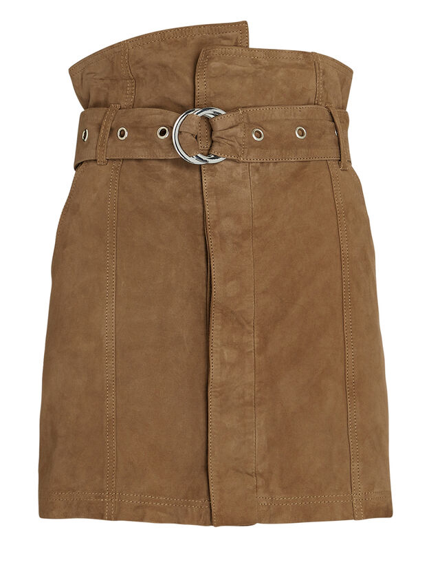 Anniston Suede Paperbag Mini Skirt