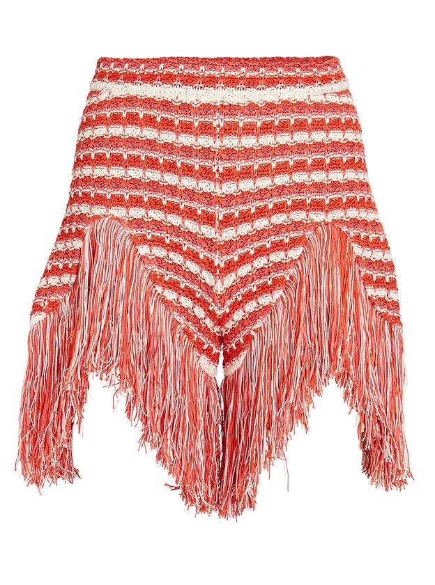 Desert Summer Fringed Knit Shorts