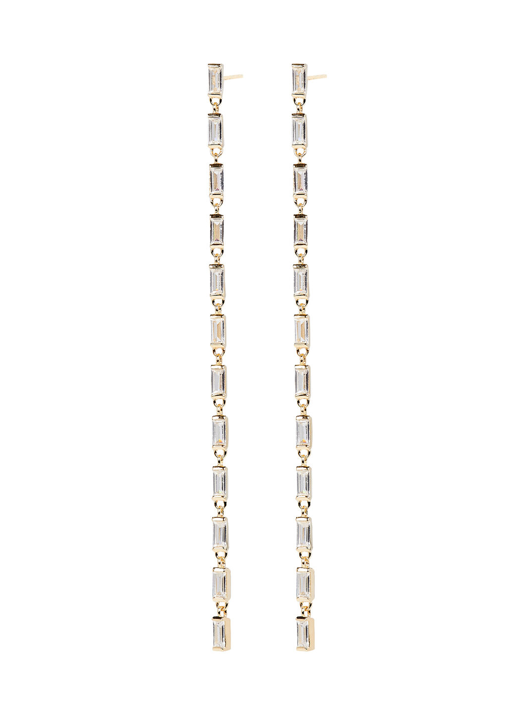 Veuve Gold-Plated Crystal Linear Earrings