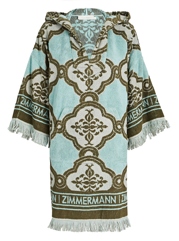 Lyre Fringed Printed Terry Towel Dress